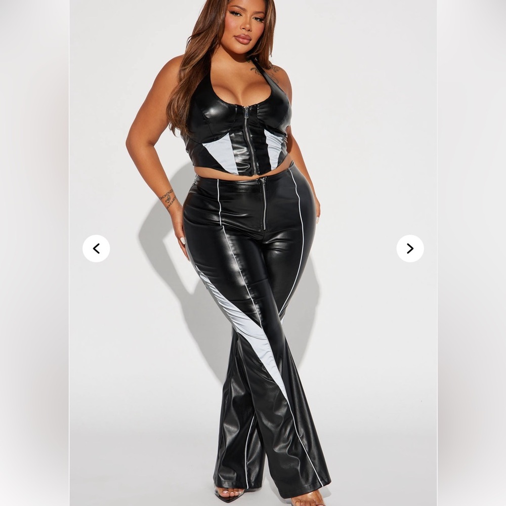 Fashion Nova Black and Gray Flare Pants